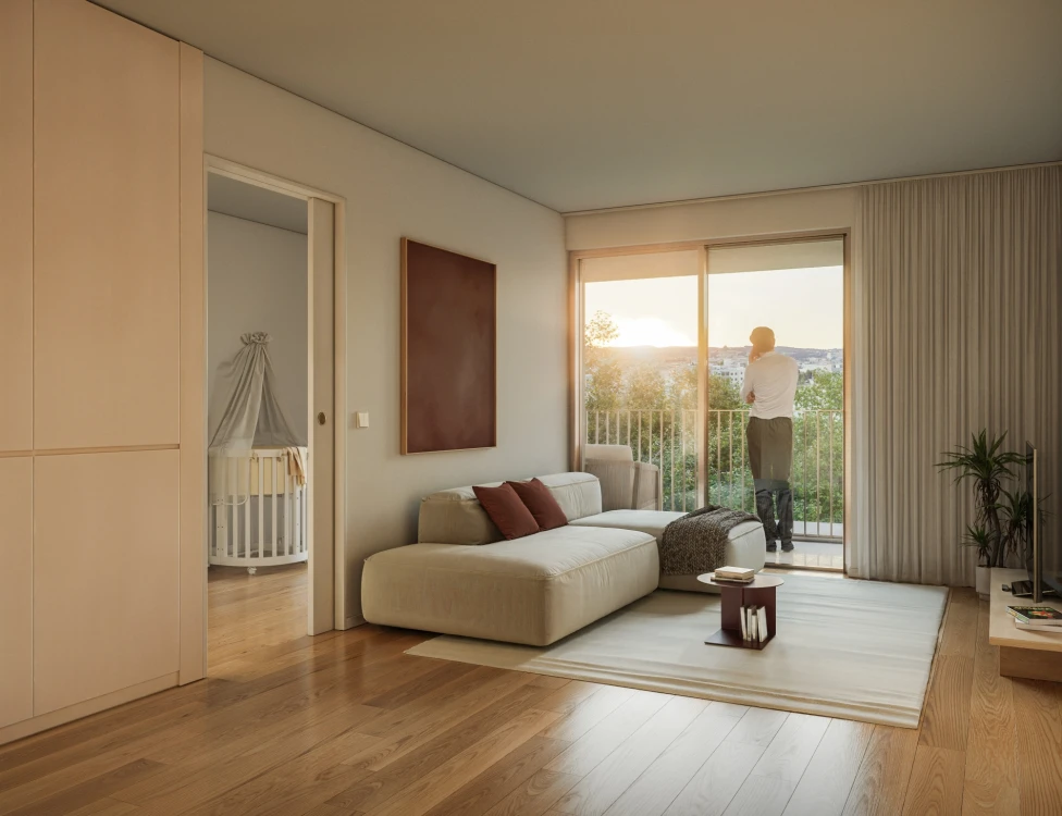 Pleno Jardim - Quinta da Pícua - T2 Smart Sala